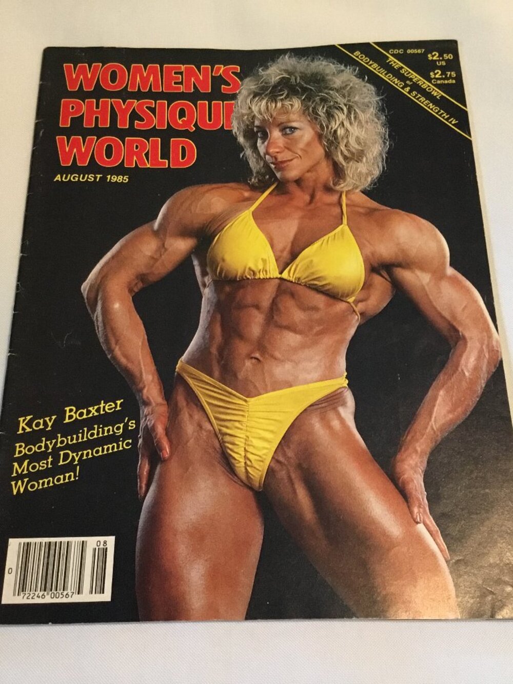 Vintage Women's Physique World August 1985 Issue Kay Baxter